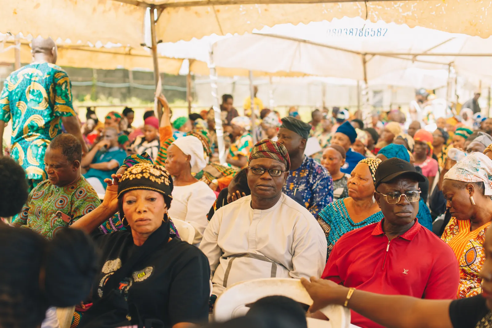 Mushin residents gathered under canopies at the free medical outreach.